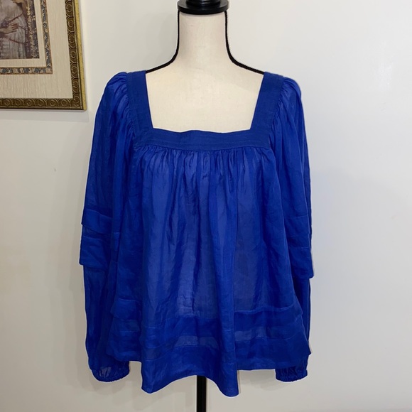 Banana Republic Tops - Banana Republic Royal Woven Square Neck Top Size M